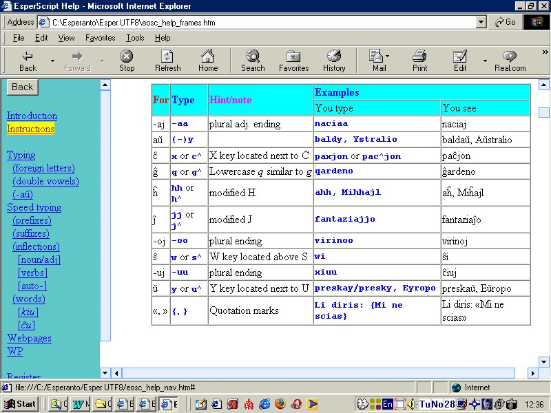 EsperScript instruction screen