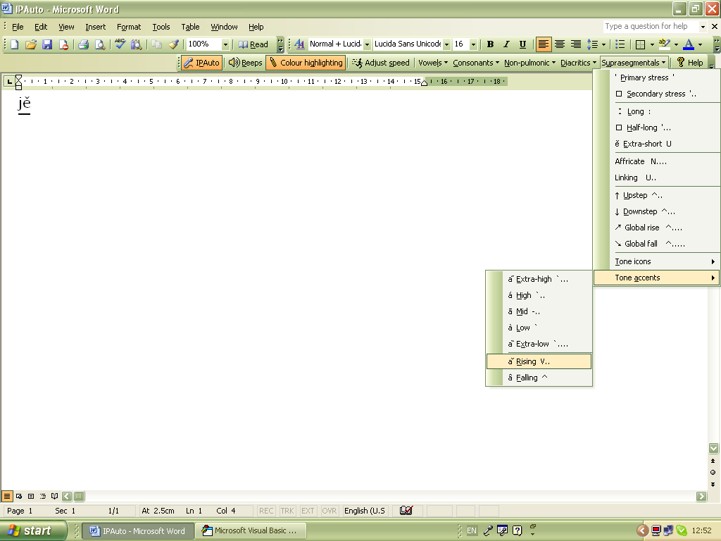 IPAuto suprasegmentals screen
