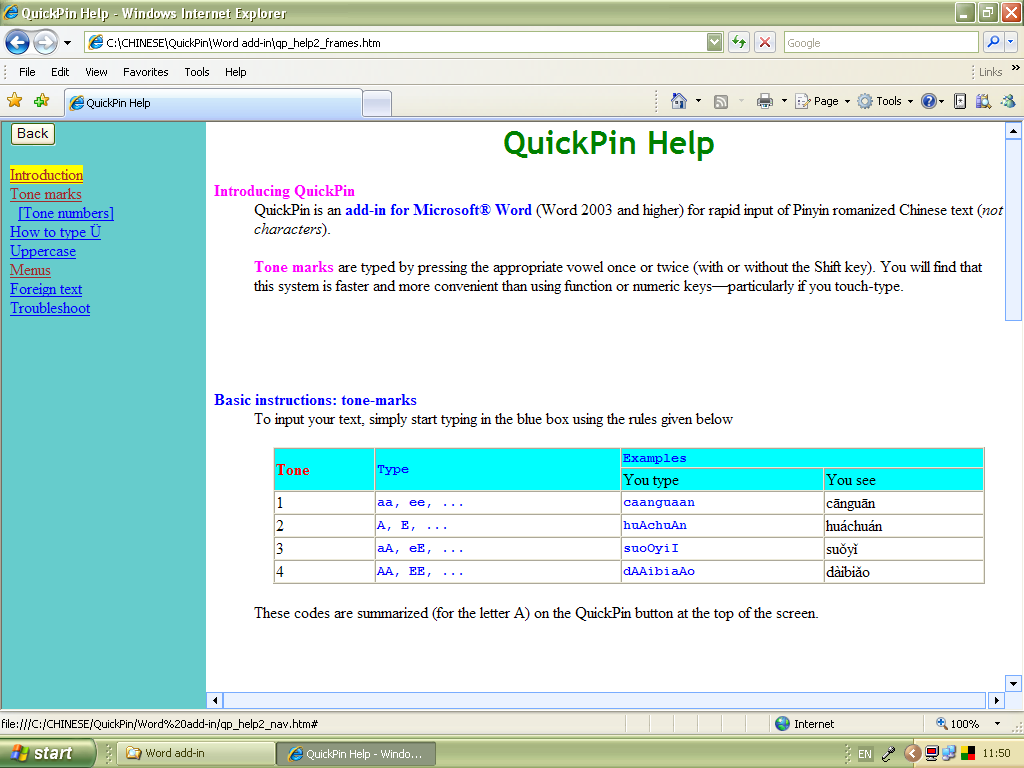 QuickPin Help